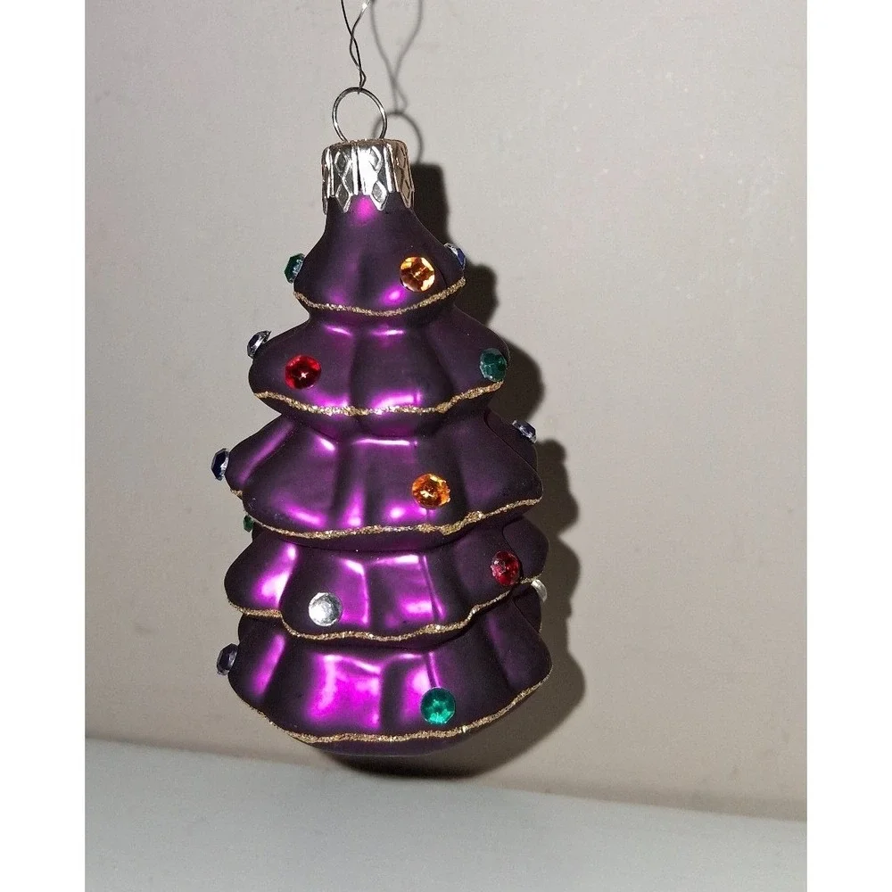 Purple Christmas Tree Ornament 3.75